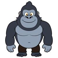 Cartoon gorilla mascot illustration smiling and strong character design vector