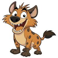 Cheerful cartoon hyena standing and smiling with a playful expression vector