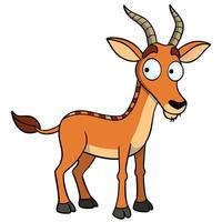Cartoon style illustration of an impala with funny expression standing calmly vector