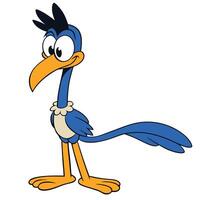 Cartoon roadrunner character illustration for design projects and animation vector