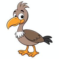 Cartoon bird character with orange beak isolated on white background illustration vector