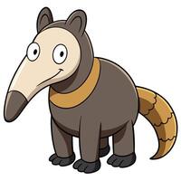 Cartoon illustration of an adorable southern tamandua anteater on white background vector