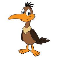 Cartoon roadrunner character standing isolated on white background with friendly expression vector