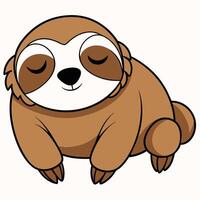 Cute cartoon sloth sleeping animal illustration graphic design element vector