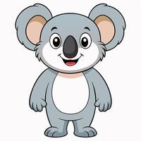 Smiling koala cartoon illustration cheerful animal character for childrens designs vector