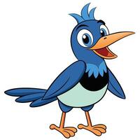 Cartoon bluebird illustration cheerful bird character isolated on white background graphics vector