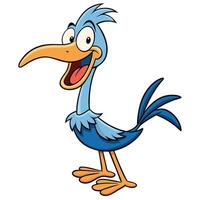 Cartoon roadrunner mascot illustration happy bird character design vector