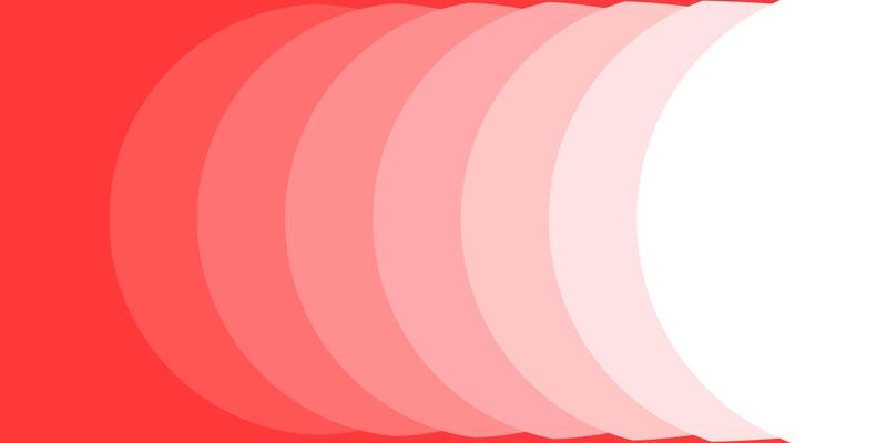 Red and white background with rounded shape