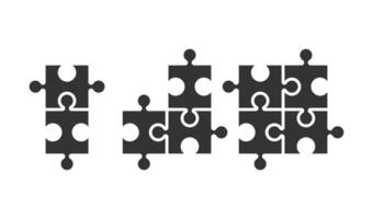 Puzzle icon Set, jigsaw puzzle icon collection isolated on white background vector