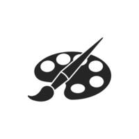 Paint brush icon in flat style. Palette illustration on white isolated background. Painter instrument business concept. vector