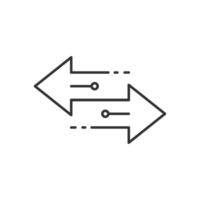 Transfer arrows outline icon. linear style sign for mobile concept and web design. Left right arrows simple line icon. Symbol, logo illustration. vector