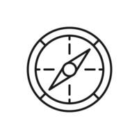 Compass line icon, outline sign, linear style pictogram isolated on white. Navigation symbol, logo illustration. Editable stroke. Pixel perfect graphics vector
