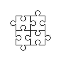 Puzzle icon, simple design linear icon. Line with editable stroke vector