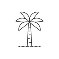 Palm tree icon line flat style design vector
