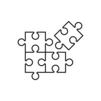 Puzzle icon, simple design linear icon. Line vector