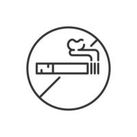 No Smoking Thin Line Icon. Flat Icon Isolated on the White Background. Editable Stroke EPS file. illustration. vector