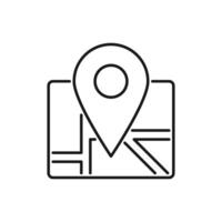 Location on map, linear style icon. specific location marked on a map. Editable stroke vector
