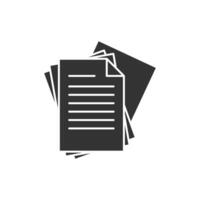Document icon isolated graphic. Paper document page icon element. Agreement file symbol. vector