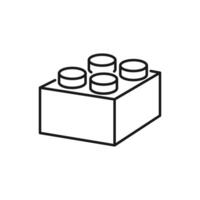 Building bricks editable stroke outline icon isolated on white background flat illustration. vector