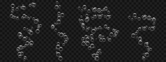 bubbles rising underwater on a dark background. overlay effect for aqua, soda, or carbonated drink themes. vector