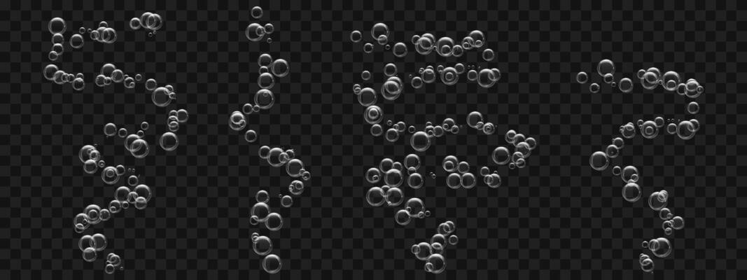bubbles rising underwater on a dark background. overlay effect for aqua, soda, or carbonated drink themes.