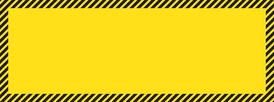 Frame with caution tape border for safety signs. Bright yellow and black design perfect for warning labels, construction notices, and safety backgrounds. vector