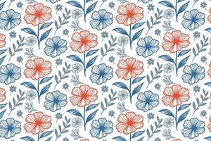 outline floral pattern drawn in single stroke design for pillow cover printing wrapping paper home fashion and fabric surfaces vector