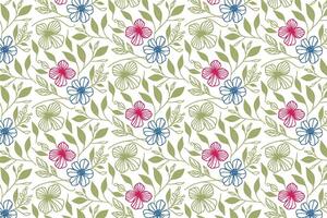 floral outline pattern using one line art perfect for home textile fabric gift wrapping and pillowcase decoration vector