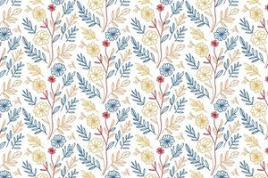 hand drawn floral pattern using minimal sketch lines for fashion apparel printing kitchen linens and wrap design vector