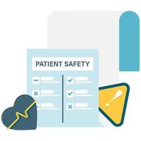 Patient safety guidelines document, essential health record vector