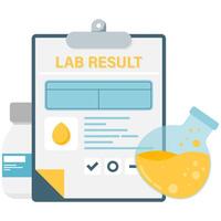 Laboratory test results report, essential health record vector
