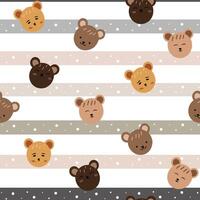 kawaii animal hand drawn seamless pattern for background vector