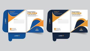 Colorful Presentation file folder design with business information on White Background vector
