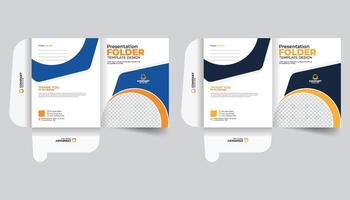Modern layout Presentation folder template design, Annual report cover, office document file folder, cover for catalog, brochures vector