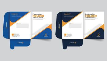 Colorful File Folder with business information on White Background vector