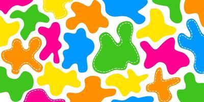 Trendy banner with various colorful abstract shapes. Bright wallpaper in a flat style. Modern abstract pattern, colorful fluid paint design. vector