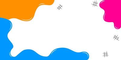 Trendy banner with various colorful abstract shapes with copy space for text. Bright wallpaper in a flat style. Modern abstract pattern, colorful fluid paint design. vector