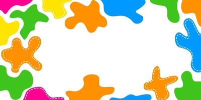 Trendy banner with various colorful abstract shapes with copy space. Modern abstract pattern, colorful fluid paint design. vector