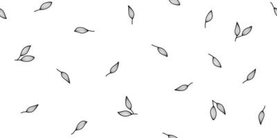 black leaves pattern background. leaf seamless pattern on white background. vector