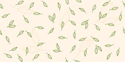 green leaves pattern background. leaf seamless pattern. vector