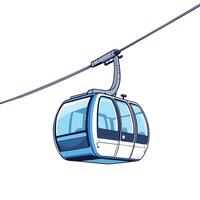 cable car gondola hanging on ropeway transporting passengers vector