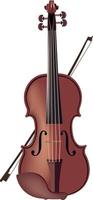 A violin and bow on a white background vector