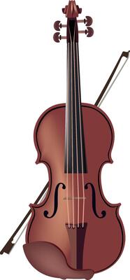 A violin and bow on a white background