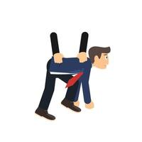 Kicking an employee out by the scruff of the neck. The guilty man. vector