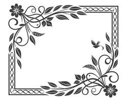 Elegant Floral Decorative Border with Intricate Leaf Patterns vector
