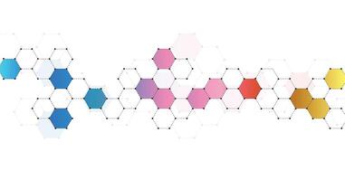 Multicolor hexagon technology background. vector