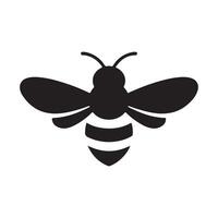 simple and single honey bee silhouette icon vector