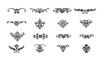 Set of calligraphic decorative Ornament vector