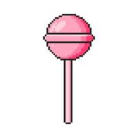 8 bit lollipop icon, Pixel art object. Old school vintage game graphic. vector