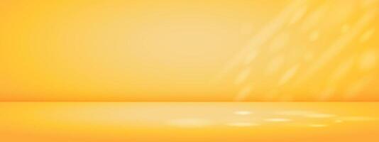Limbo yellow background with sun rays. Abstract studio gradient bg. Modern banner with empty space. illustration. vector